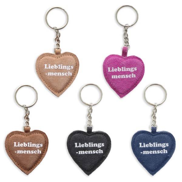 Sonia Originelli Schlüsselanhänger "Lieblingsmensch" Leder Anhänger Wildleder
