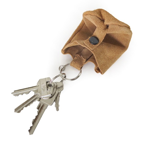 Sonia Originelli Schlüsseltäschchen Beige Schlüsselring Täschchen Wildleder