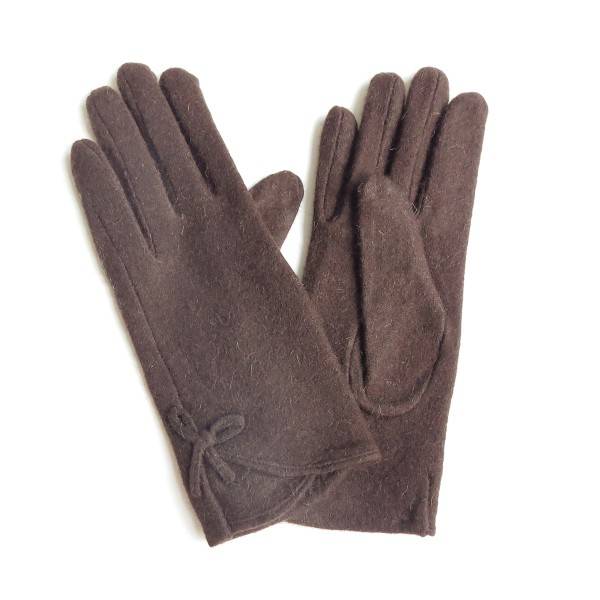 Sonia Originelli Schmaler Damenhandschuh Aus Wolle Mit Zierschleife