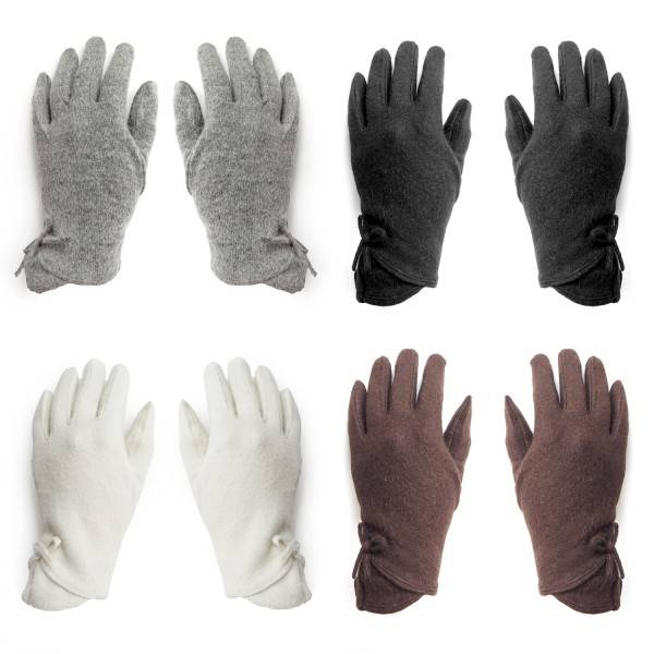 Sonia Originelli Schmaler Damenhandschuh Aus Wolle Mit Zierschleife