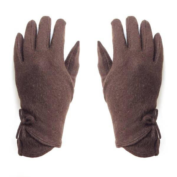 Sonia Originelli Schmaler Damenhandschuh aus Wolle mit Zierschleife