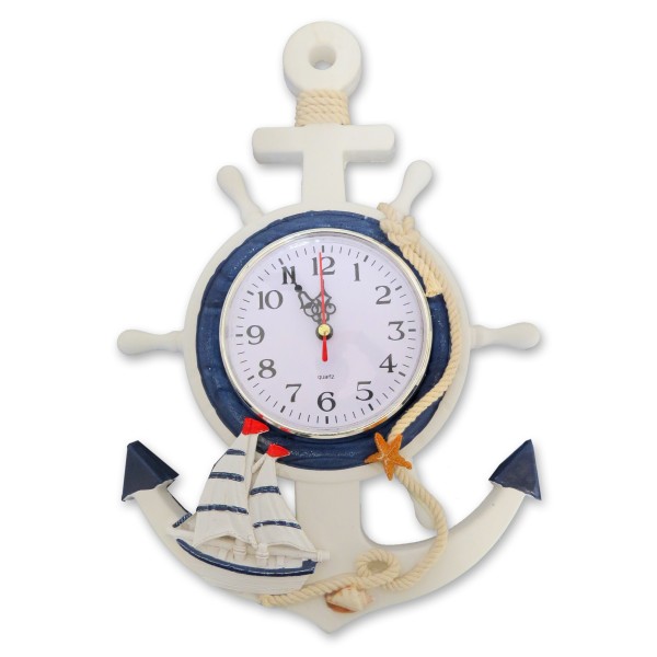 Sonia Originelli Seemannsuhr Küste Steurrad Uhr Schiffsuhr Anker Maritim