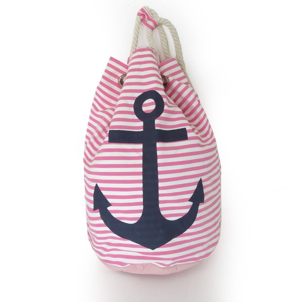 Sonia Originelli Seesack Maritim Gestreift Mit Ankerdruck Seilkordeln