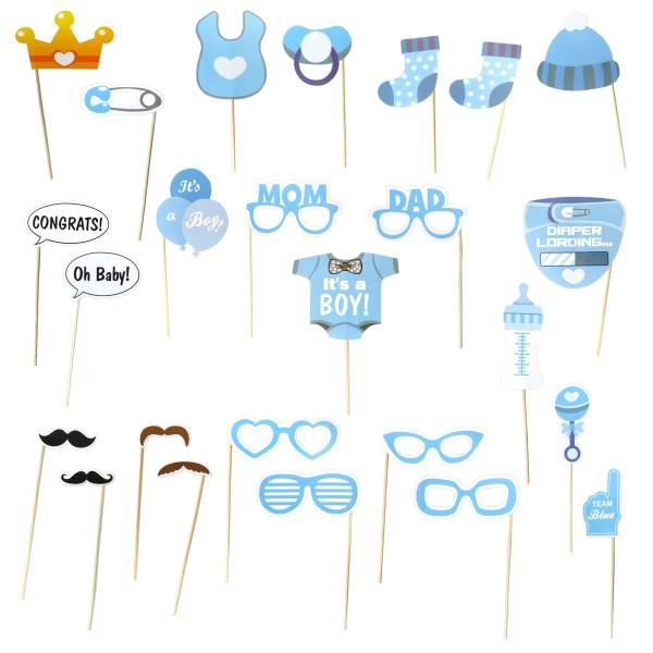 Sonia Originelli SET Foto Sticks "It's a boy" Junge Photo Booth Hochzeit Baby Party
