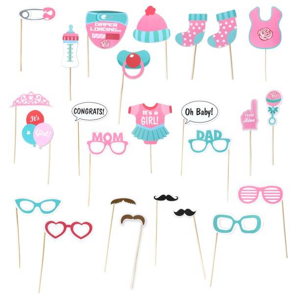 Sonia Originelli SET Foto Sticks "It's a girl" Mädchen Photo Booth Hochzeit Baby Party