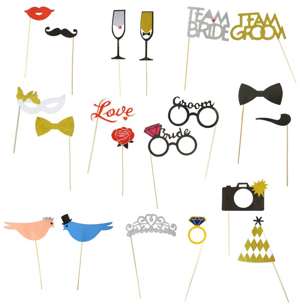 Sonia Originelli SET Foto Sticks "Wedding" Hochzeit Photo Booth JGA Braut Party