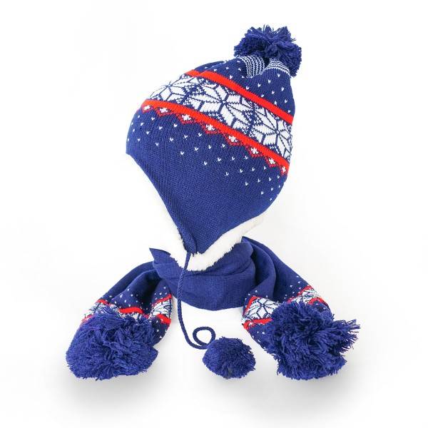 Sonia Originelli SET Kinder Schal und Mütze Norweger Teddyfell Bommel Winter