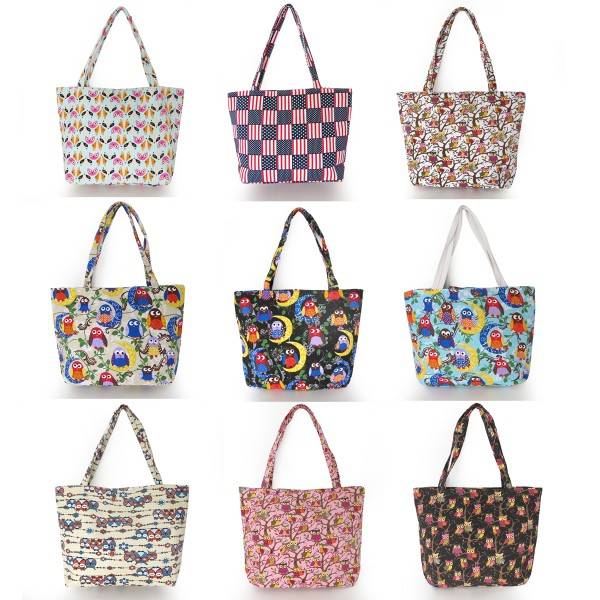 Sonia Originelli Shopper Bedruckt Eule Elefant Fuchs USA Einkaufstasche Strandtasche