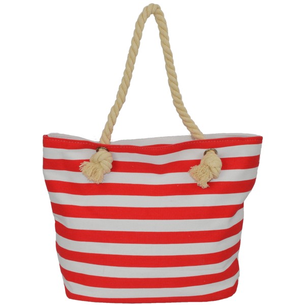 Sonia Originelli Shopper Blockstreifen Anker Mit Seil Kordeln Strandtasche Canvas