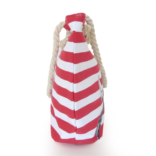 Sonia Originelli Shopper Blockstreifen Anker Mit Seil Kordeln Strandtasche Canvas