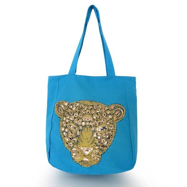 Sonia Originelli Shopper Pailetten "Löwe" Canvas Trend Dschungel