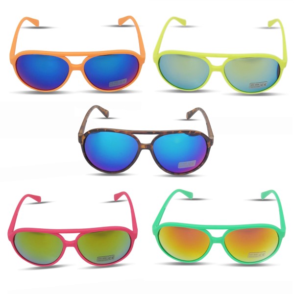 Sonia Originelli Sonnenbrille Neon Knallig Verspiegelt Fun Brille