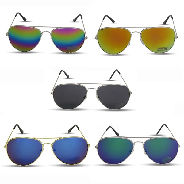 Sonia Originelli Sonnenbrille "Pilot" Partybrille Spaß Verspiegelt Brille Fasching