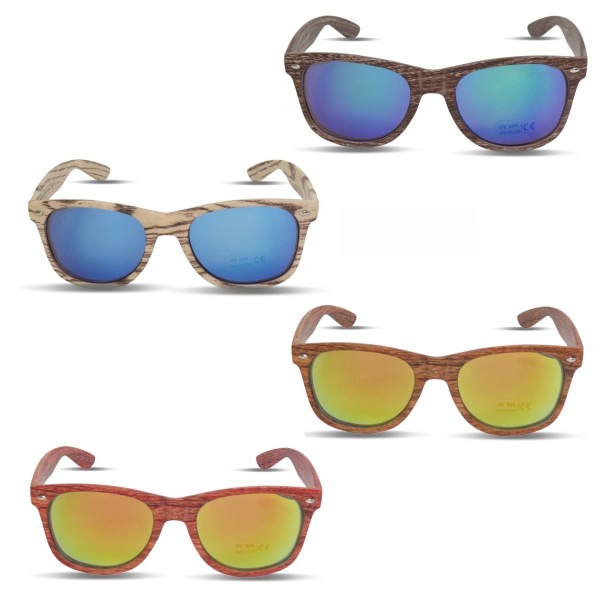 Sonia Originelli Sonnenbrille "Wooden Classic" Verspiegelt Brille Sommer