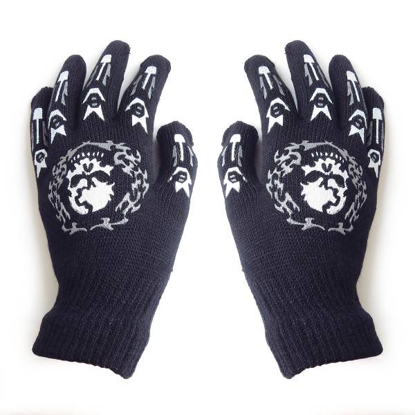 Sonia Originelli Sortiment 12 Paar Strickhandschuhe Halloween Druck Totenkopf Knochen Unisex