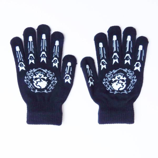 Sonia Originelli Sortiment 12 Paar Strickhandschuhe Halloween Druck Totenkopf Knochen Unisex