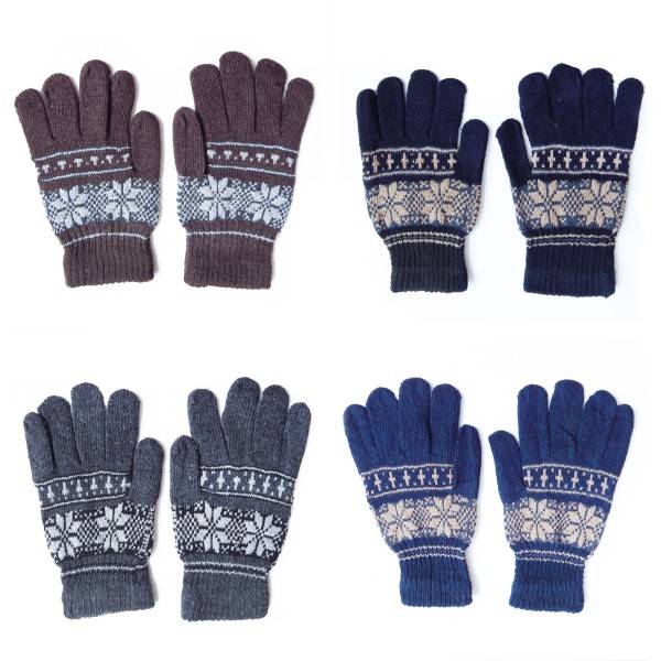 Sonia Originelli Sortiment 12 Paar Strickhandschuhe Stern Muster Norweger Winter Schneeflocken Unisex