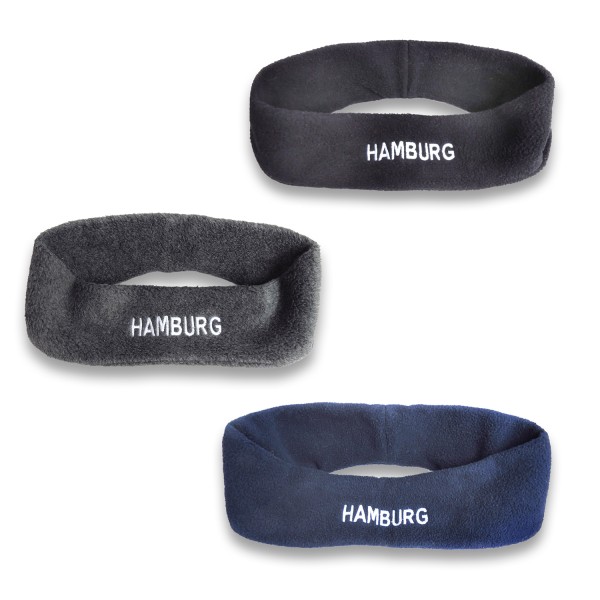 Sonia Originelli Stirnband "Hamburg" Fleece Kuschelig Weich Bestickt