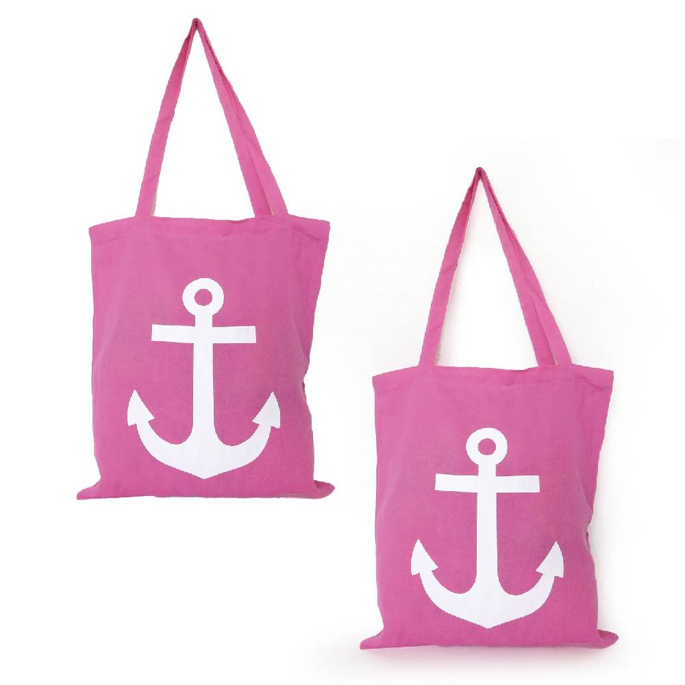 Sonia Originelli Stoffbeutel Anker 2er Set Einkaufsbeutel Lange Henkel