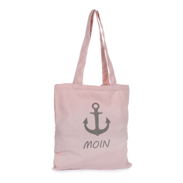 Sonia Originelli Stoffbeutel "Moin" Tragetasche Baumwolle Print Lange Henkel