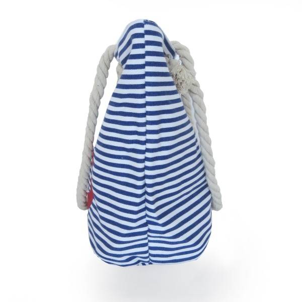 Sonia Originelli Strandtasche Maritim Gestreift Mit Ankerprint Seilkordel Reißverschluss