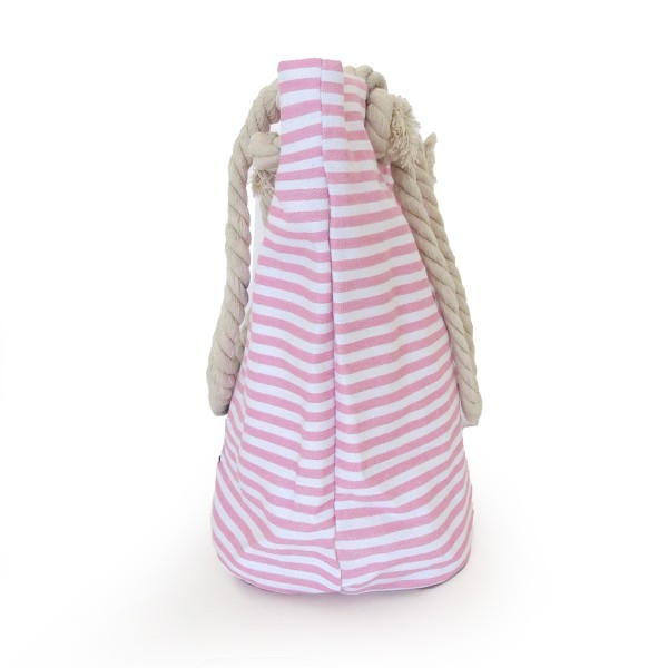 Sonia Originelli Strandtasche Maritim Gestreift Sternprint Seilkordel Reißverschluss Shopper