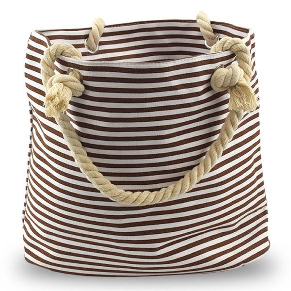 Sonia Originelli Strandtasche Maritim Gestreift Sternprint Seilkordeln Shopper