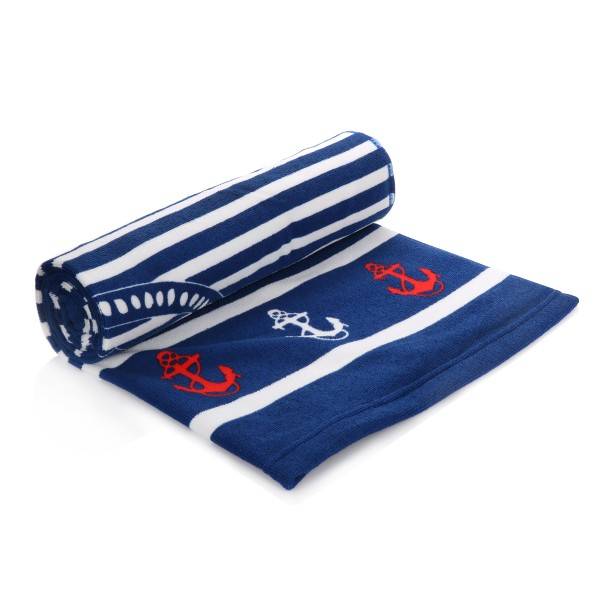Sonia Originelli Strandtuch "Anker" Streifen Mikrofaser Handtuch Beach Maritim