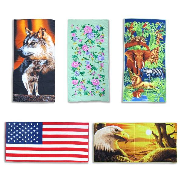 Sonia Originelli Strandtuch Mikrofaser Handtuch Beach Tiere Blumen USA