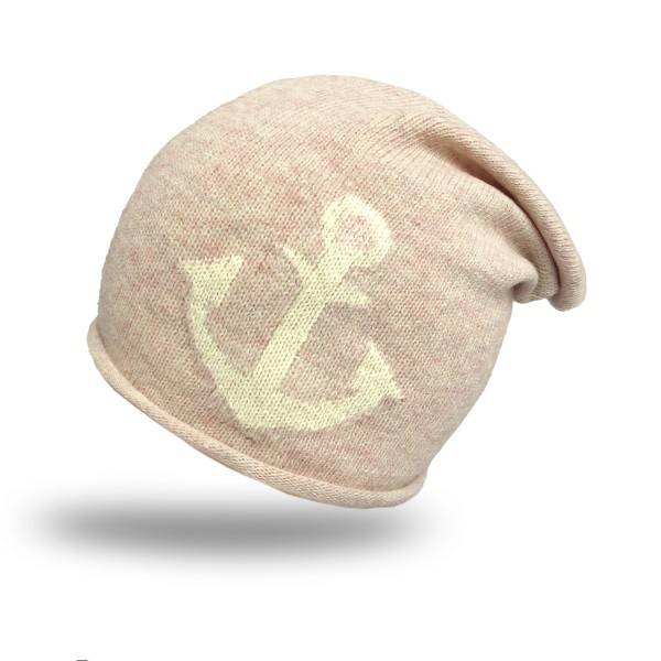 Sonia Originelli Strick Beanie "Anker" Strickmütze Maritim Wolle Premium