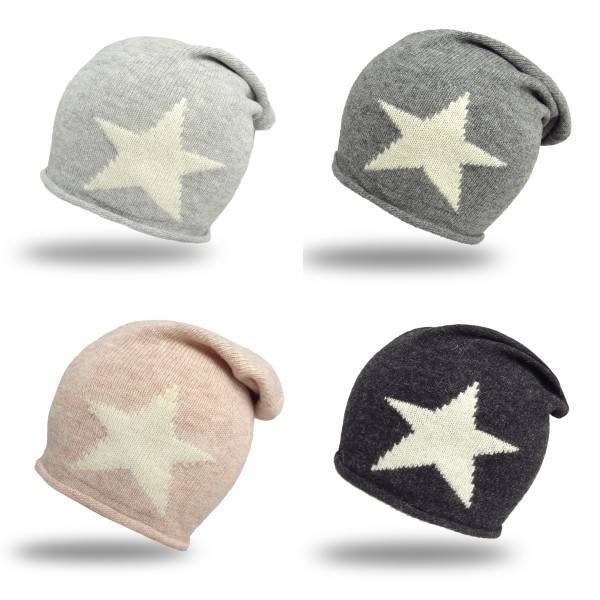Sonia Originelli Strick Beanie "Stern" Strickmütze Wolle Premium
