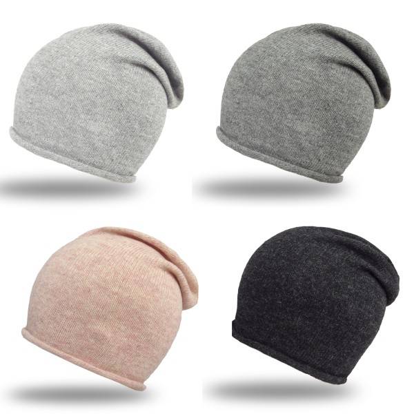 Sonia Originelli Strick Beanie "Uni" Strickmütze Wolle Premium Einfarbig