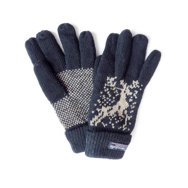 Sonia Originelli Strickhandschuhe Finger Umschlag Elch Wolle Fleece Winter Unisex