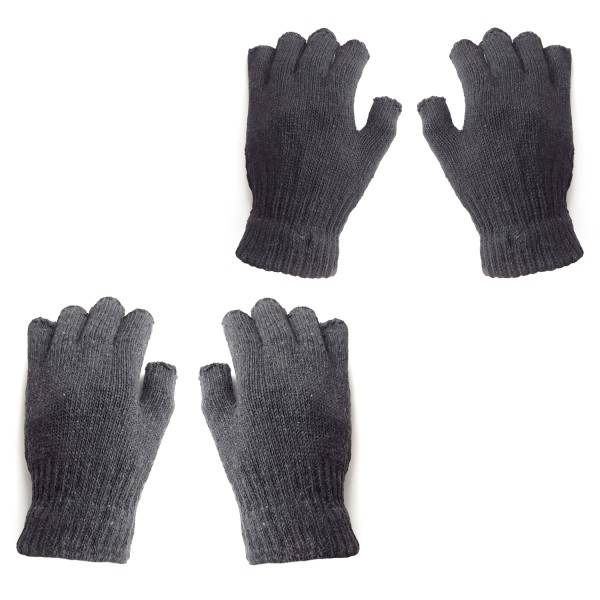 Sonia Originelli Strickhandschuhe Fingerhandschuhe Strick Halbfinger Einfarbig Winter
