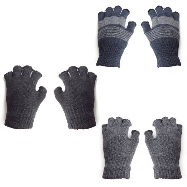 Sonia Originelli Strickhandschuhe Fingerhandschuhe Strick Halbfinger Einfarbig Winter
