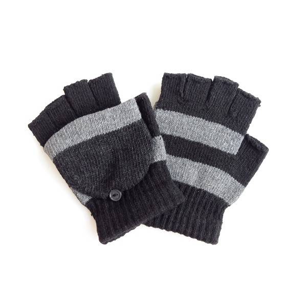 Sonia Originelli Strickhandschuhe Halbfinger Faustumschlag Unisex Gestreift