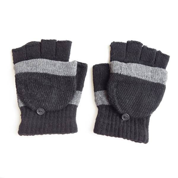 Sonia Originelli Strickhandschuhe Halbfinger Faustumschlag Unisex Gestreift