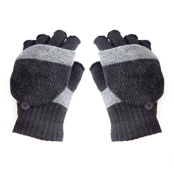 Sonia Originelli Strickhandschuhe Halbfinger Faustumschlag unisex gestreift