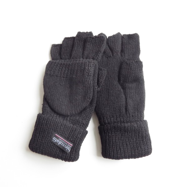 Sonia Originelli Strickhandschuhe Kappe Halbfinger Fäustel Wolle Fleece