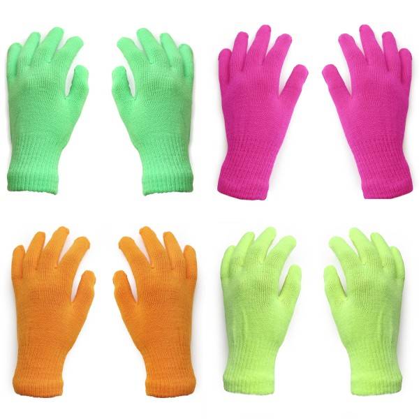 Sonia Originelli Strickhandschuhe Neon Bunt Knallig Ungefüttert Dehnbar Unisex