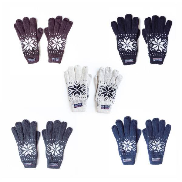 Sonia Originelli Strickhandschuhe Schnee Winter Finger Fleece Schneeflocke Unisex