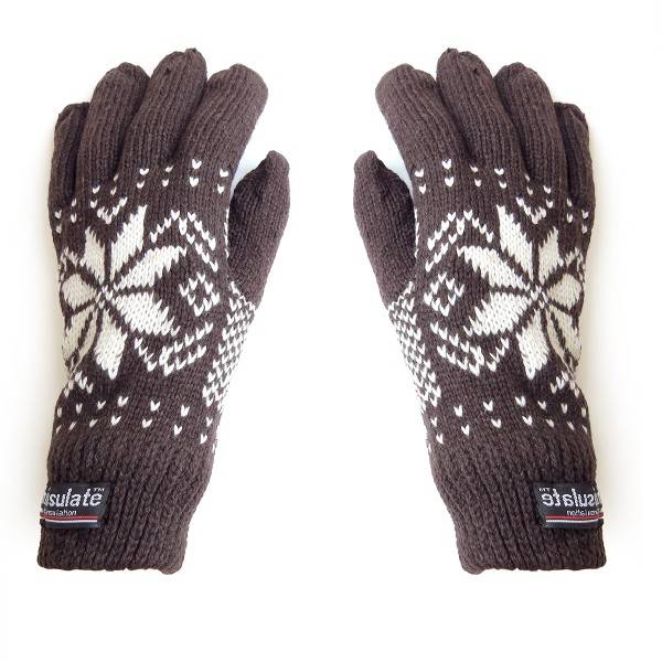 Sonia Originelli Strickhandschuhe Schnee Winter Finger Fleece Schneeflocke Unisex