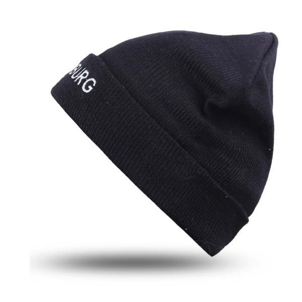 Sonia Originelli Strickmütze Mit Hamburg Bestickung Schwarz Fleece Unisex