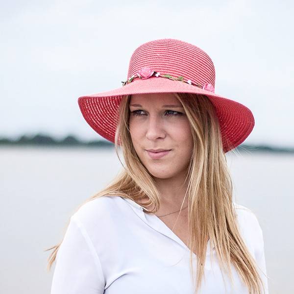 Sonia Originelli Strohhut "Blümchen" Strandhut Blumenkranz Damen Blume