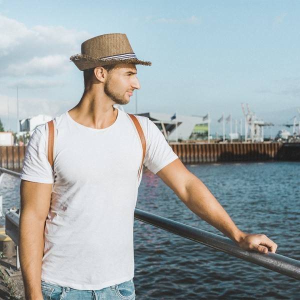 Sonia Originelli Strohhut Sommerhut Strand Fransen Damen Herren Unisex Streifen