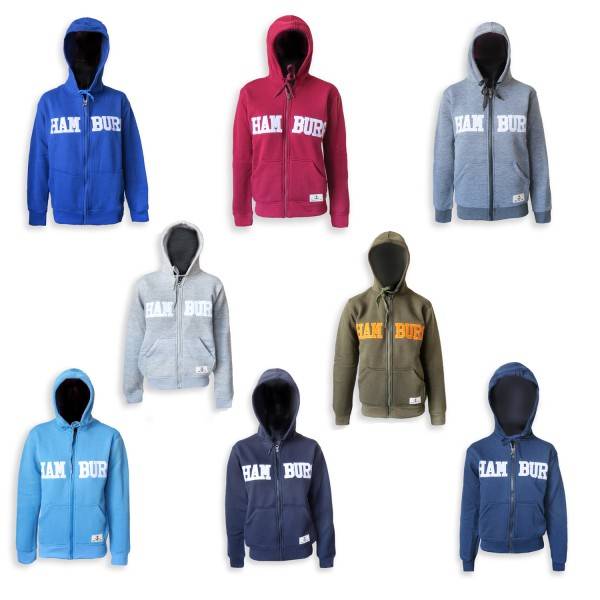 Sonia Originelli Sweatjacke "Hamburg" Herren Unifarben Jacke Hoodie Bestickt