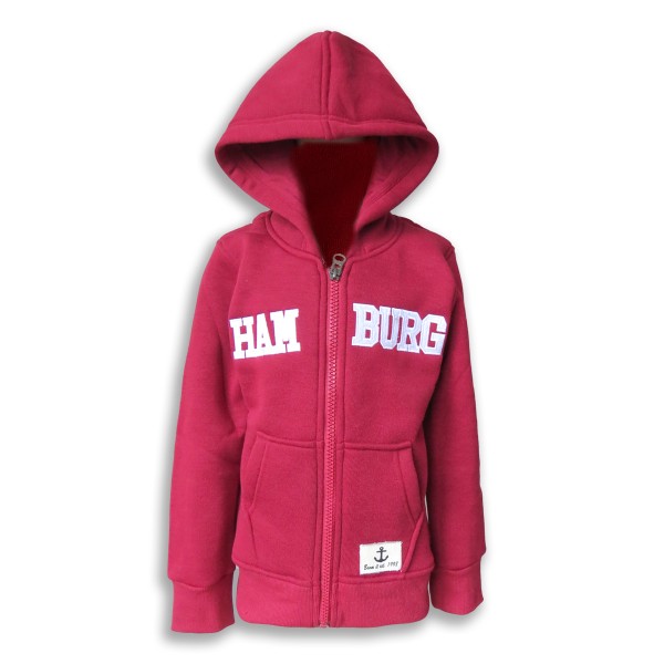 Sonia Originelli Sweatjacke "Hamburg" Kinder unifarben Jacke Hoodie bestickt