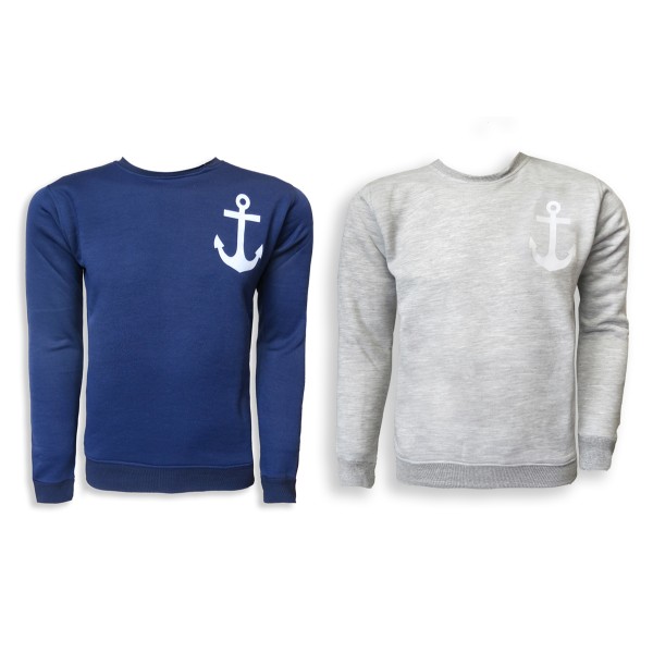 Sonia Originelli Sweatshirt "Anker" Maritim Druck Herren Unifarben Pullover