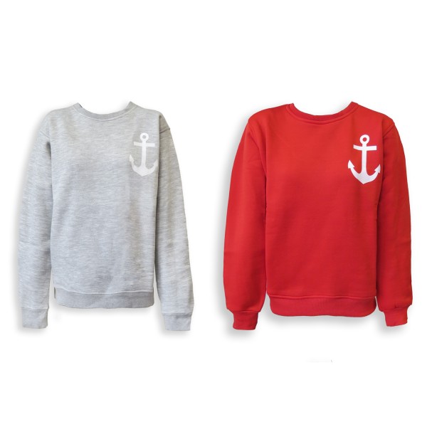 Sonia Originelli Sweatshirt "Meerweh" Anker Maritim Druck Damen Unifarben Pullover