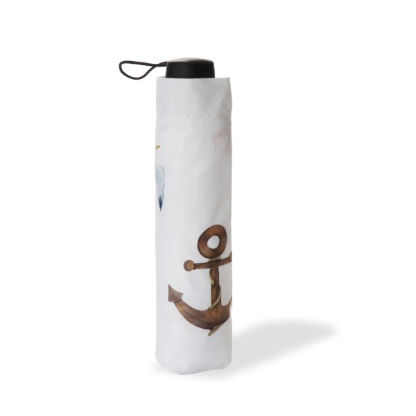 Sonia Originelli Taschenschirm "Nautic" Maritime Aquarell Motive Premium Regenschutz Anker Leuchtturm